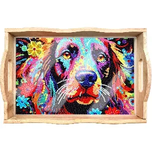 Afbeelding van Adorzy Diamond Painting Dienblad Hond – Diamond Painting Volwassenen – Diamond Painting Volledig Pakket - DIY Pakket