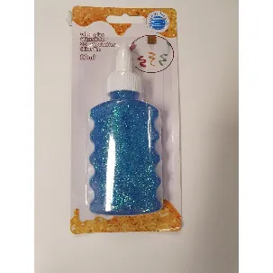 Afbeelding van glitterlijm blauw, 80 ml craft @kindercrea