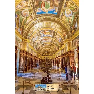 Afbeelding van El Escorial Bibliotheek - Madrid / Spanje | Houten Puzzel | 1000 Stukjes | 44 x 59 cm | King of Puzzle