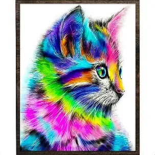 Afbeelding van Eagle® Diamond Painting Volwassenen - Fantasie Kat - 50x40cm - Vierkante Steentjes