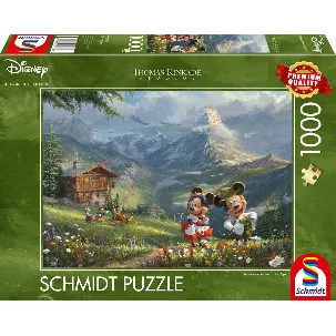 Afbeelding van Schmidt Spiele Thomas Kinkade Studios: Disney Dreams Collections - Mickey & Minnie in den Alpen Legpuzzel 1000 stuk(s) Stripfiguren