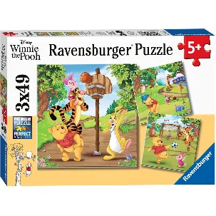 Afbeelding van Ravensburger puzzel Disney Winnie the Pooh Sportdag - 3x49 stukjes - Kinderpuzzel