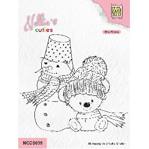 Afbeelding van NCCS035 Nellie Snellen Nellie's Cuties Clearstamp Winterfriends - stempel winter vrienden - vriend