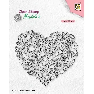 Afbeelding van CSMAN001 Clear Stamp Nellie Snellen - Stempel Mandala bloemen hart - Flower Heart