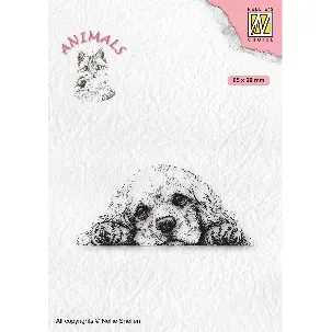 Afbeelding van ANI022 Nellie Snellen Clearstamp Animals - dog Spaniel pup - hond liggend honden