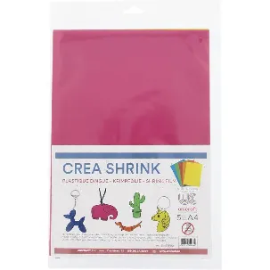 Afbeelding van Crea Shrink - krimpfolie - A4 - Assort. 5 kleuren