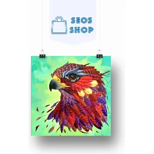 Afbeelding van SEOS Shop ® Diamond Painting Volwassenen - Diamond Painting Kinderen - Diamond Painting Pakket Volledig - Gekleurde Roofvogel - 40x40 cm