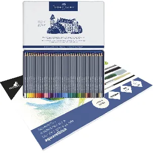 Afbeelding van Faber-Castell aquarelpotloden - Goldfaber - blik met 36 stuks - met GRATIS blok aquarelpapier - WS-FC-114636