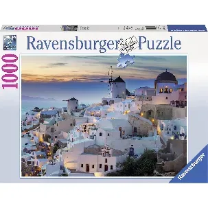 Afbeelding van Ravensburger puzzel Avond in Santorini - Legpuzzel - 1000 stukjes