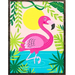 Afbeelding van Eagle® Diamond Painting Volwassenen - Flamingo - 40x30cm - Ronde Steentjes