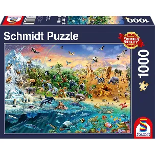 Afbeelding van Schmidt Legpuzzel Dierenrijk Karton 1000 Stukjes