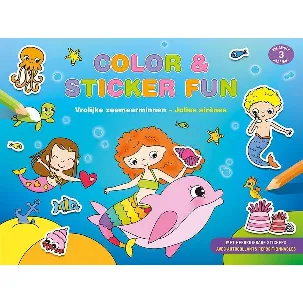 Afbeelding van Color & Sticker Fun – Vrolijke zeemeerminnen / Color & Sticker Fun – Jolies sirènes