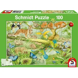 Afbeelding van 999 Games Legpuzzel Dieren In De Jungle Junior 100 Stukjes