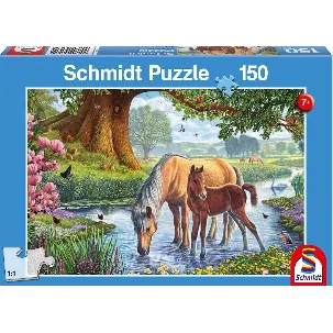 Afbeelding van Schmidt Legpuzzel Paarden Junior Karton Blauw 150 Stukjes