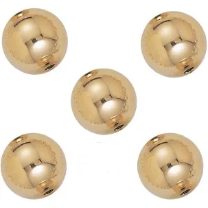 Afbeelding van 14krt. Goldfilled kralen van 8mm, rijggat 1,5mm. Per 5 stuks