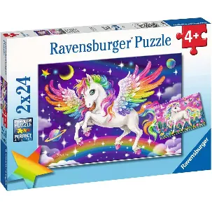 Afbeelding van Ravensburger puzzel Unicorn and Pegasus - Legpuzzel - 2x24 stukjes