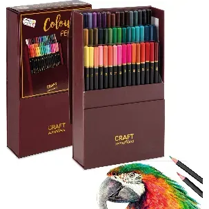 Afbeelding van Professionele kleurpotloden in luxe opbergdoos - 48 stuks |Kleurpotloden voor volwassenen | Tekenset