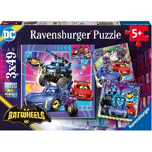 Afbeelding van Ravensburger puzzel Batwheels - Drie puzzels - 49 stukjes - kinderpuzzel