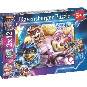 Afbeelding van Ravensburger puzzel Paw Patrol: The Mighty Movie - Legpuzzel - 2x12 stukjes